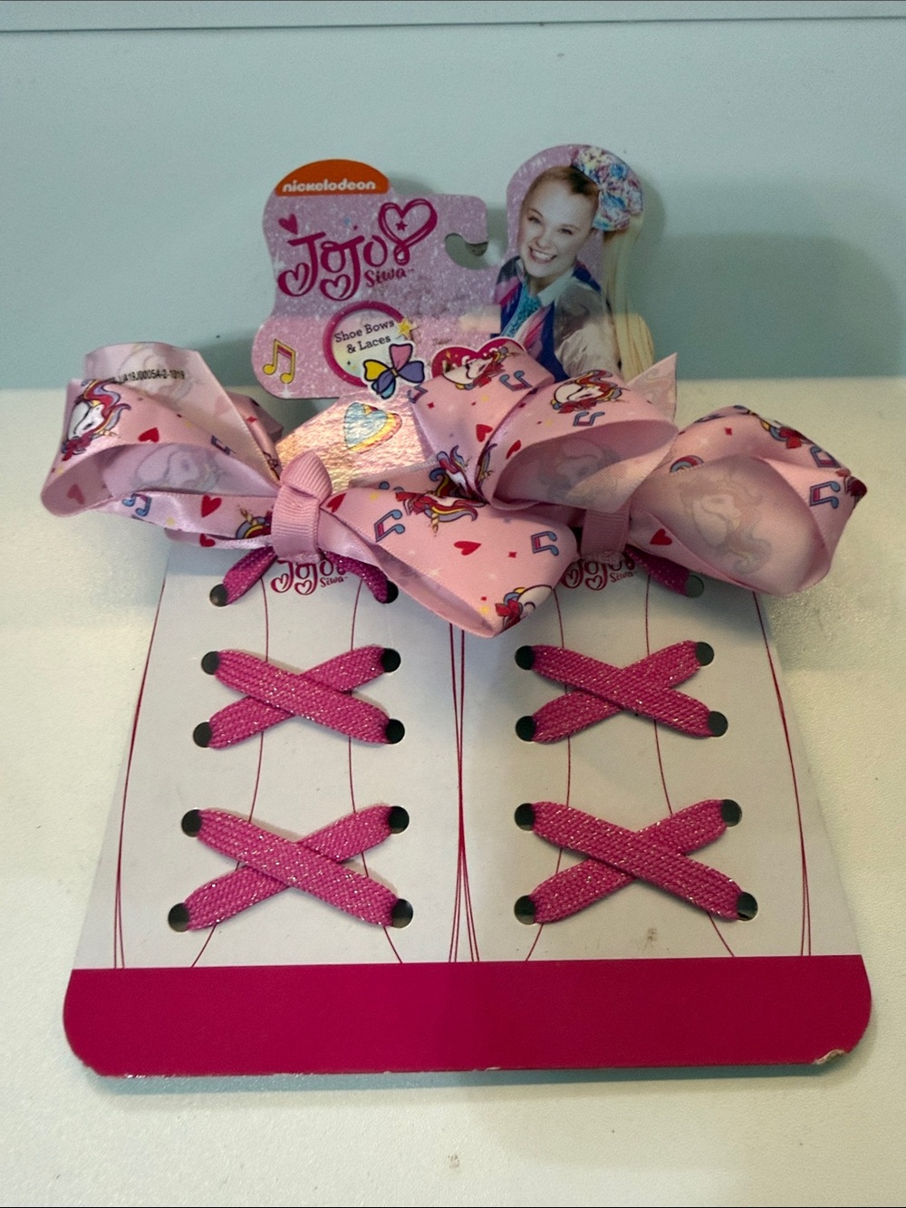 Nickelodeon JoJo Siwa Pink Bow Shoe Bows with Matching Pink Elastic Laces